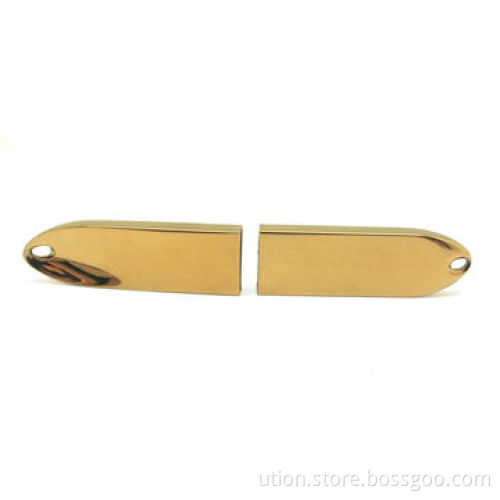 Gold Metal USB Flash Drive with 8Mbps Reading and 6kbps Writing Speed, Free Logo and Swivel Design